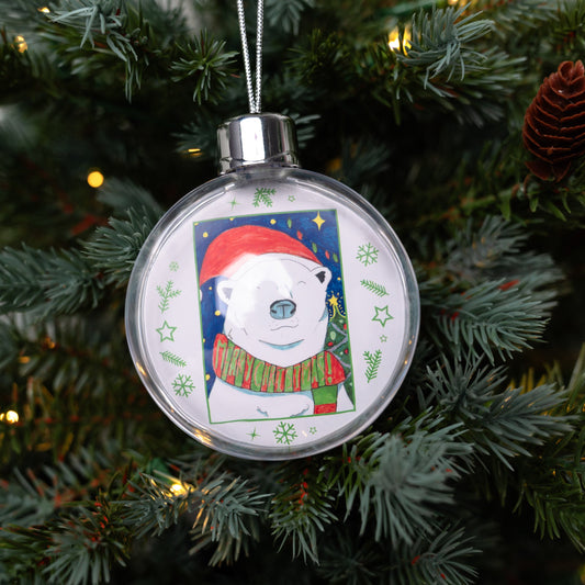 Christmas Bauble | Personalised Clear Acrylic Christmas Tree Bauble - Class Fundraising UK