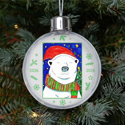 Christmas Bauble | Personalised Clear Acrylic Christmas Tree Bauble - Class Fundraising UK