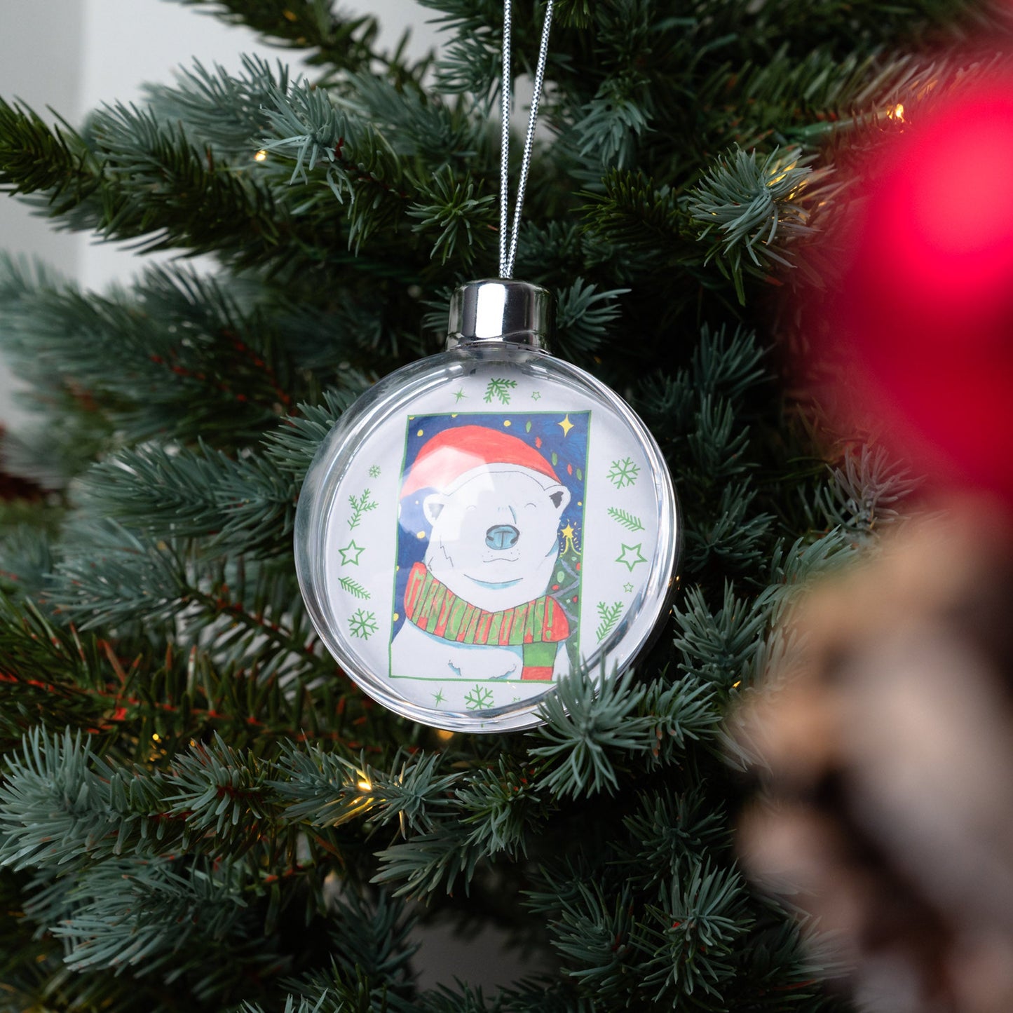 Christmas Bauble | Personalised Clear Acrylic Christmas Tree Bauble - Class Fundraising UK