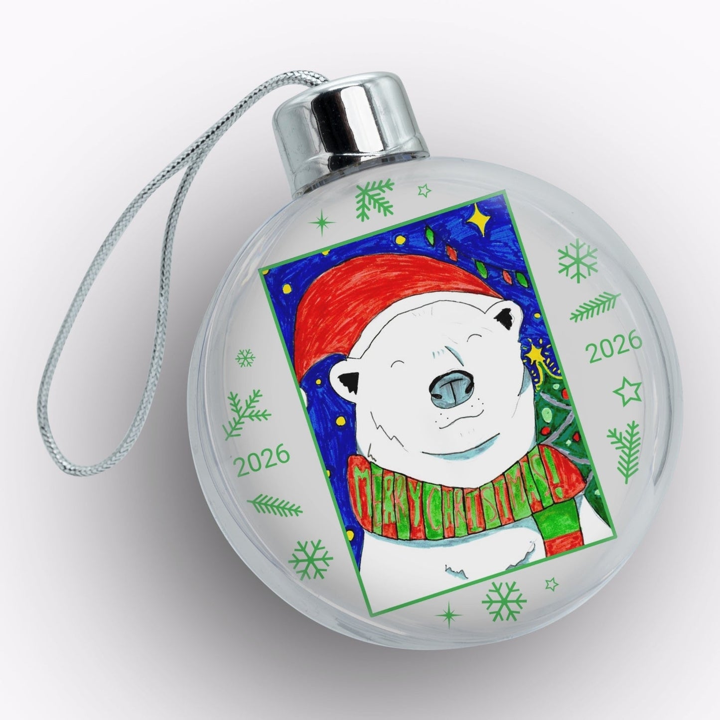 Christmas Bauble | Personalised Clear Acrylic Christmas Tree Bauble - Class Fundraising UK