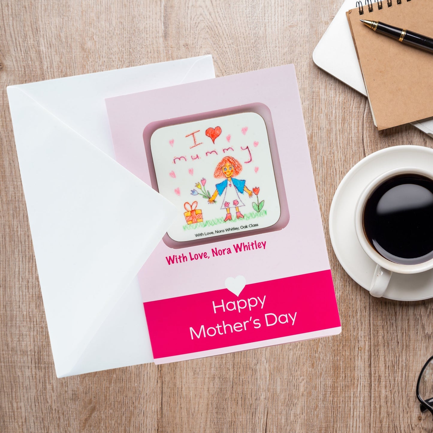 Mother's Day Coaster Card with Detachable Coaster - Class Fundraising UK