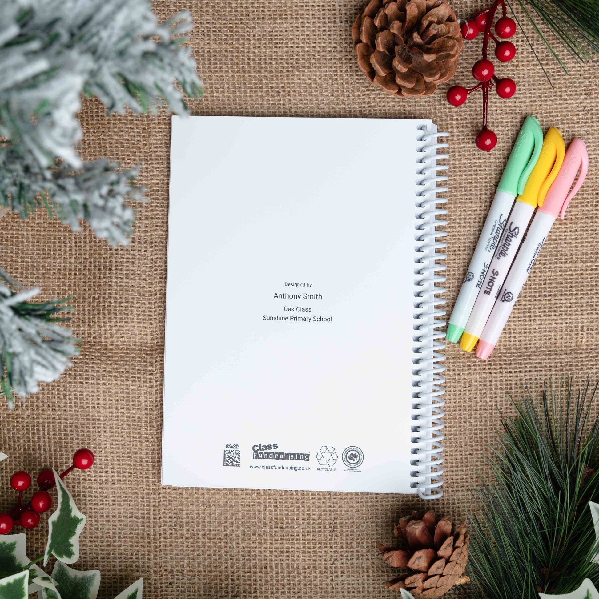 Personalised Weekly Organiser Notebook | Ring Bound A5 - Class Fundraising UK