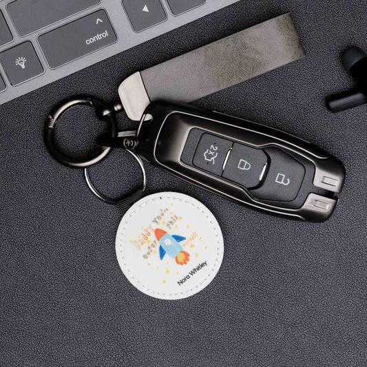 Premium 100% Vegan Round Leather Keyring - Class Fundraising UK