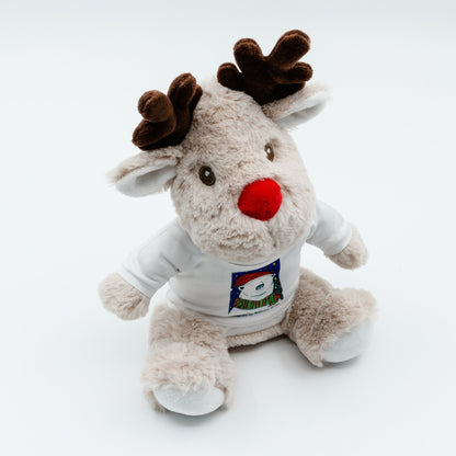 Ronnie the Reindeer - Soft Toy with Removable Printed T - Shirt - Class Fundraising UK