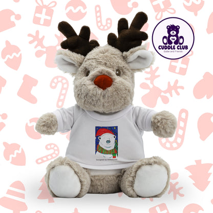 Ronnie the Reindeer | Soft Toy with Removable Printed T-Shirt - Class Fundraising UK