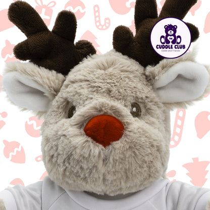 Ronnie the Reindeer | Soft Toy with Removable Printed T-Shirt - Class Fundraising UK