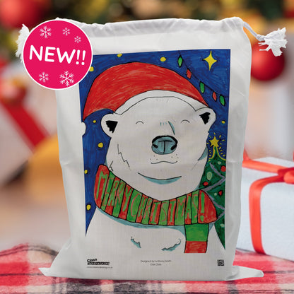 Santa Sack | Personalised Drawstring Gift Bag - Class Fundraising UK