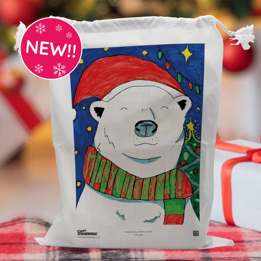 Santa Sack | Personalised Drawstring Gift Bag - Class Fundraising UK